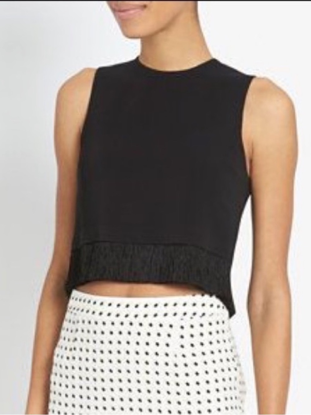 A.L.C. Kennedy black fringed top, 0.  GD907
